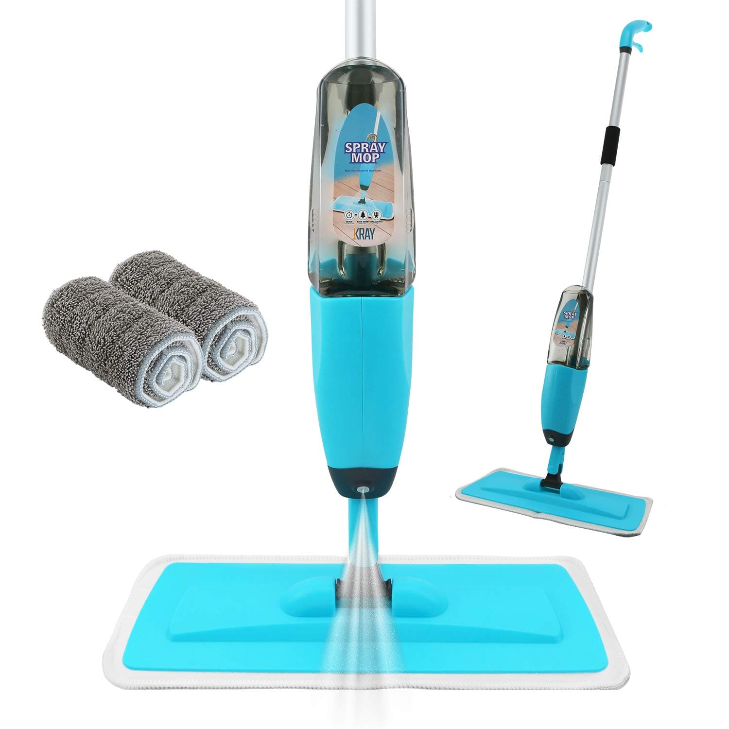 360 Spin Spray Mop Strongest Heaviest Duty Mop - Includes Refillable 700ml Bottle & 2 Reusable Microfiber Pads