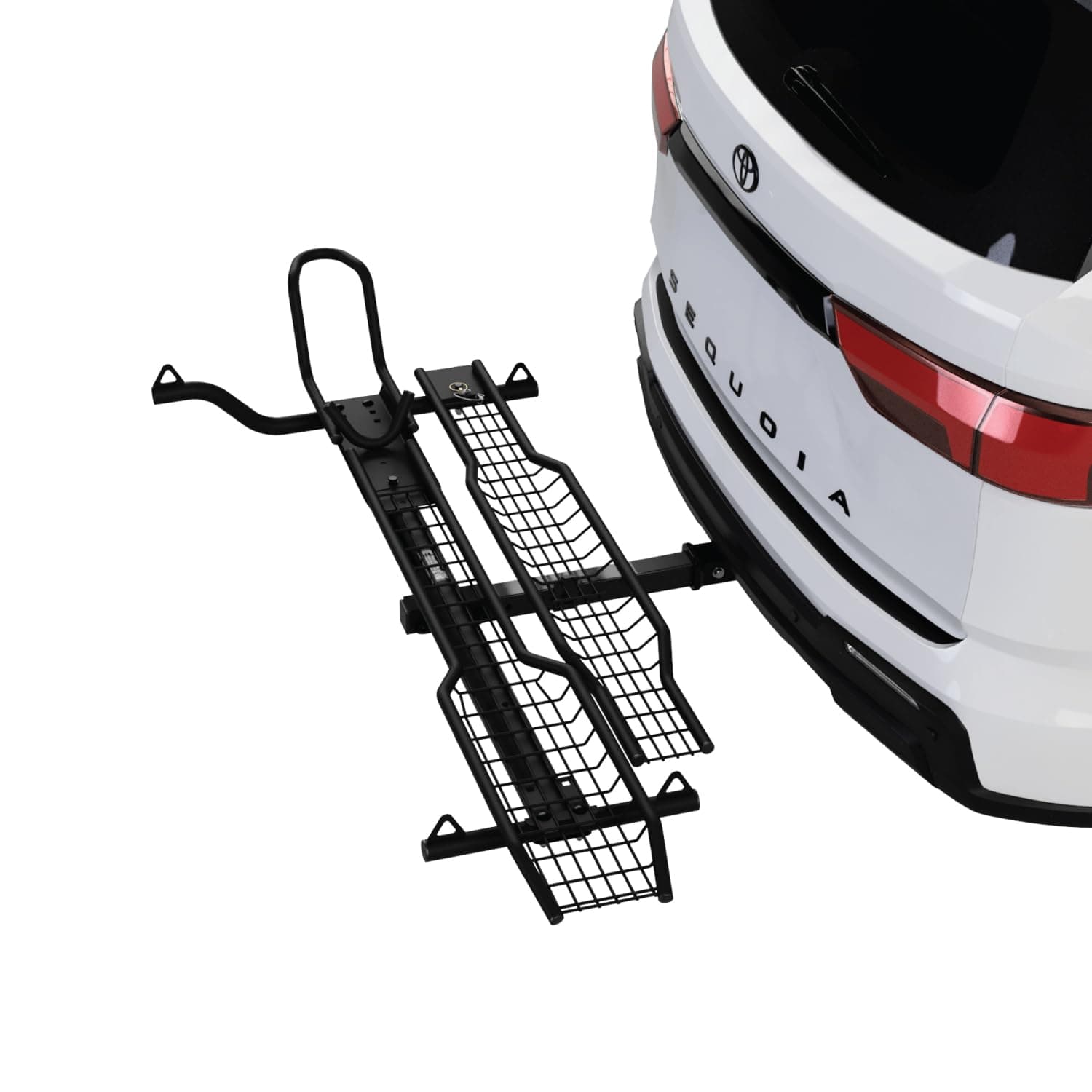 Sport - Trusted Motorcycle Hitch Carrier (600 lbs. Capacity) with Zero Wobble Hitch Mount & Ramp, Fits Wide Size Tires
