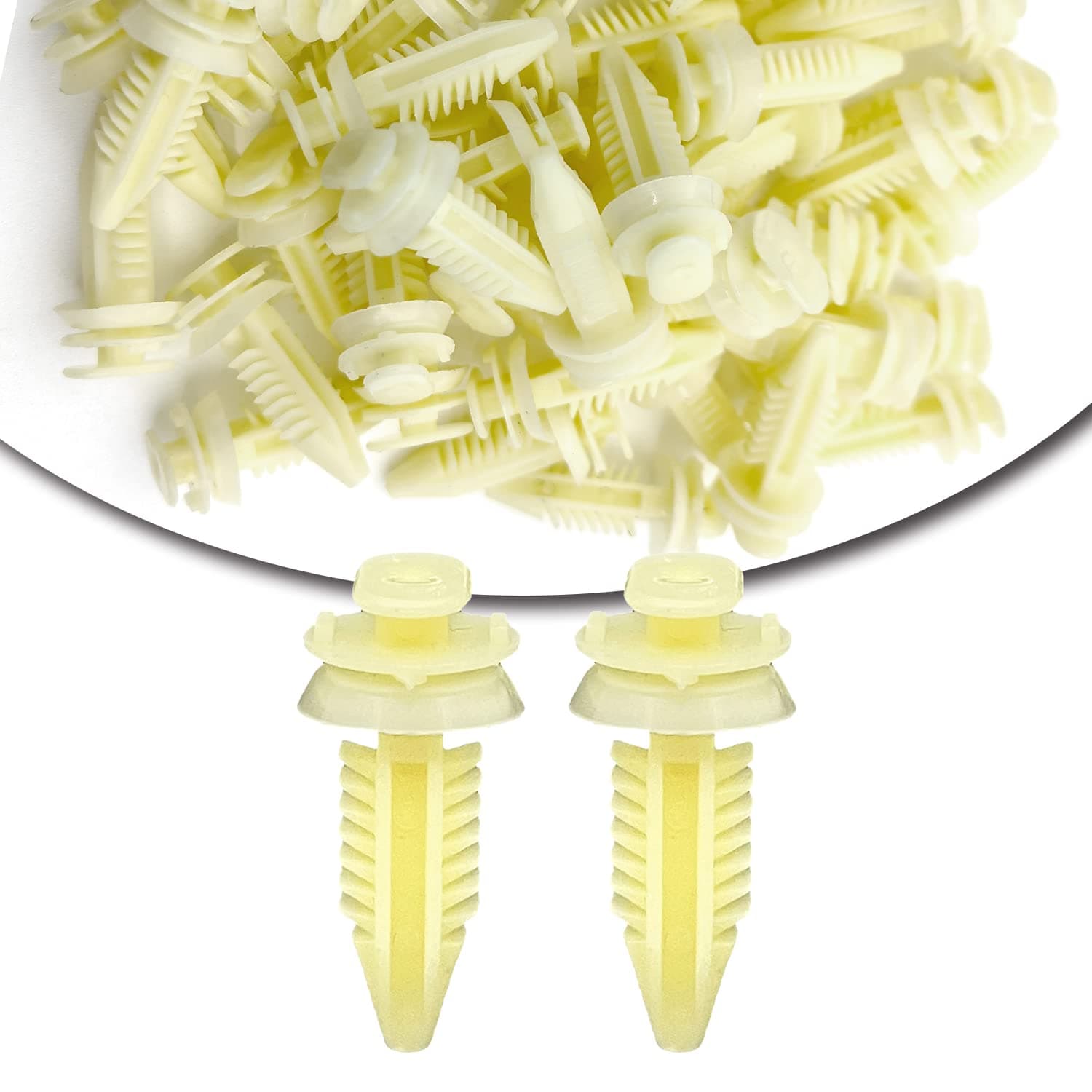 50PCS Door Trim Panel Retainers Clips Compatible with GM SUV Pickup Truck Chevy 15545202 white