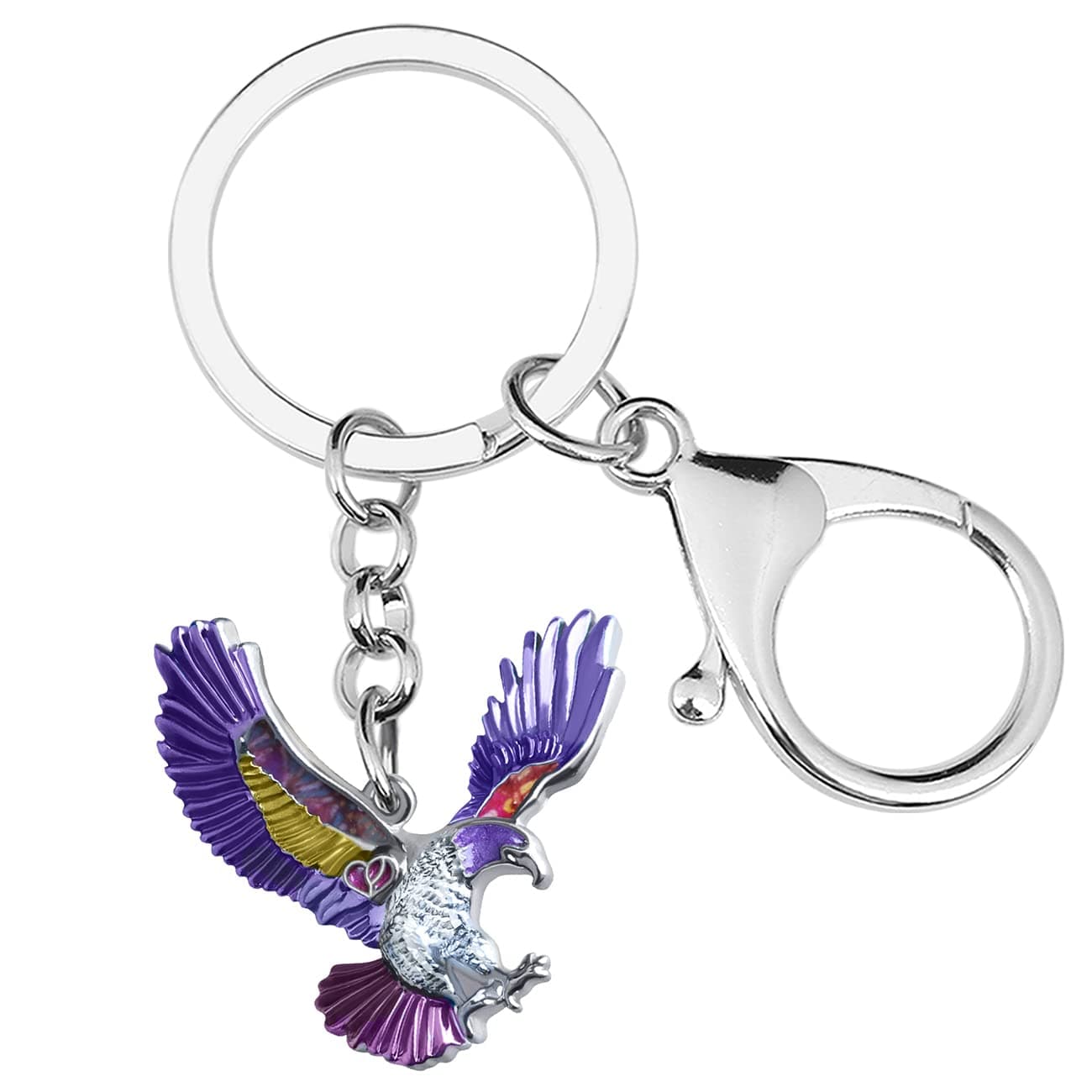 Enamel Alloy Flying Eagle Keychain Accessories Bird Keyring Eagle Scout Gifts for Women Girls Car Keys Backpack Purse Charms