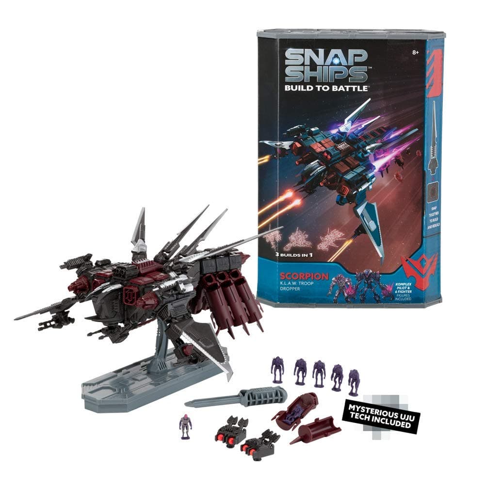 Snap Ships — Scorpion K.L.A.W. Troop Dropper — Construction Toy for Custom Building and Battle Play — Ages 8+