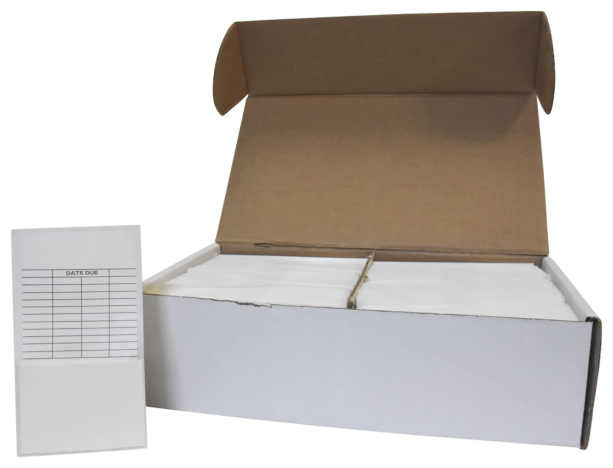 School Smart High Back Peel and Press Date Due Library Pocket with Grid, 3-1/2 x 6-1/4 Inches, Pack of 500