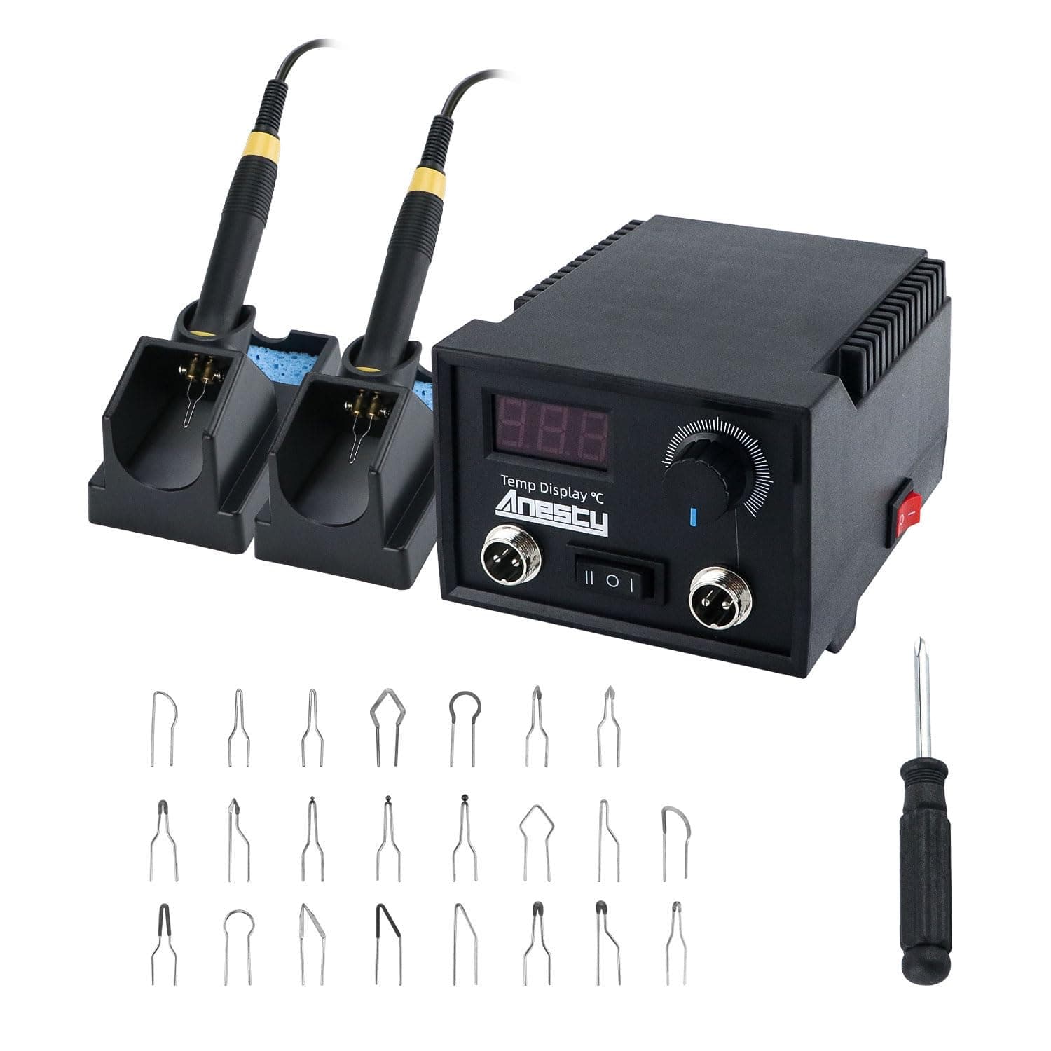 Pyrography Machine,Wood Burning Pyrography Pen Kit,Electric Woodburning Tool with 23 Pyrography Wire Tips,2 Pens,Digital Display,Pyrography Wood Burning Tool Set for Wood Leather Pumpkin & Gourd - 60W