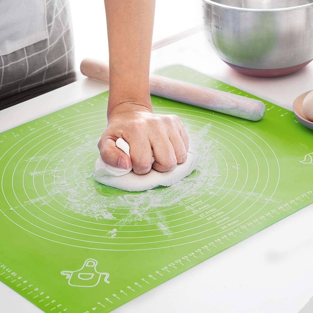 LIMNUO Silicone Pastry Mat Extra Thick Non Stick Baking Mat Non Stick Rolling Dough with Measurements-Non Slip,Kneading Mat, Counter Mat,Dough Rolling Mat,Oven Liner,Pie Crust Mat