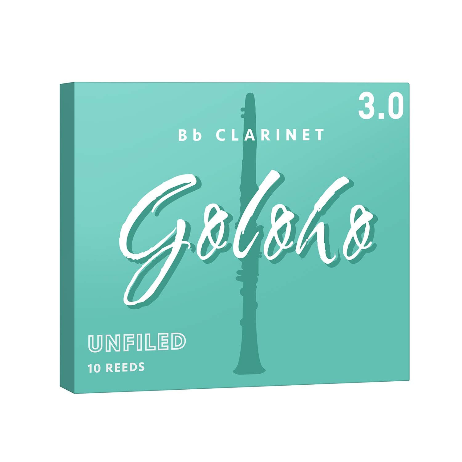 GOLOHO Bb Clarinet Reeds, Strength 3.0, Unfiled Cut, Box of 10