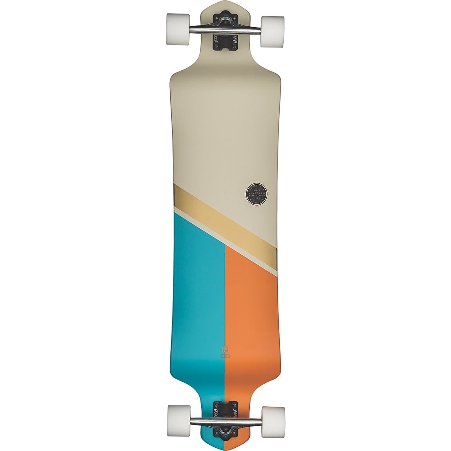GLOBE Skateboards Geminon Drop-Down Longboard Complete Skateboard, Off White/Gold, 41