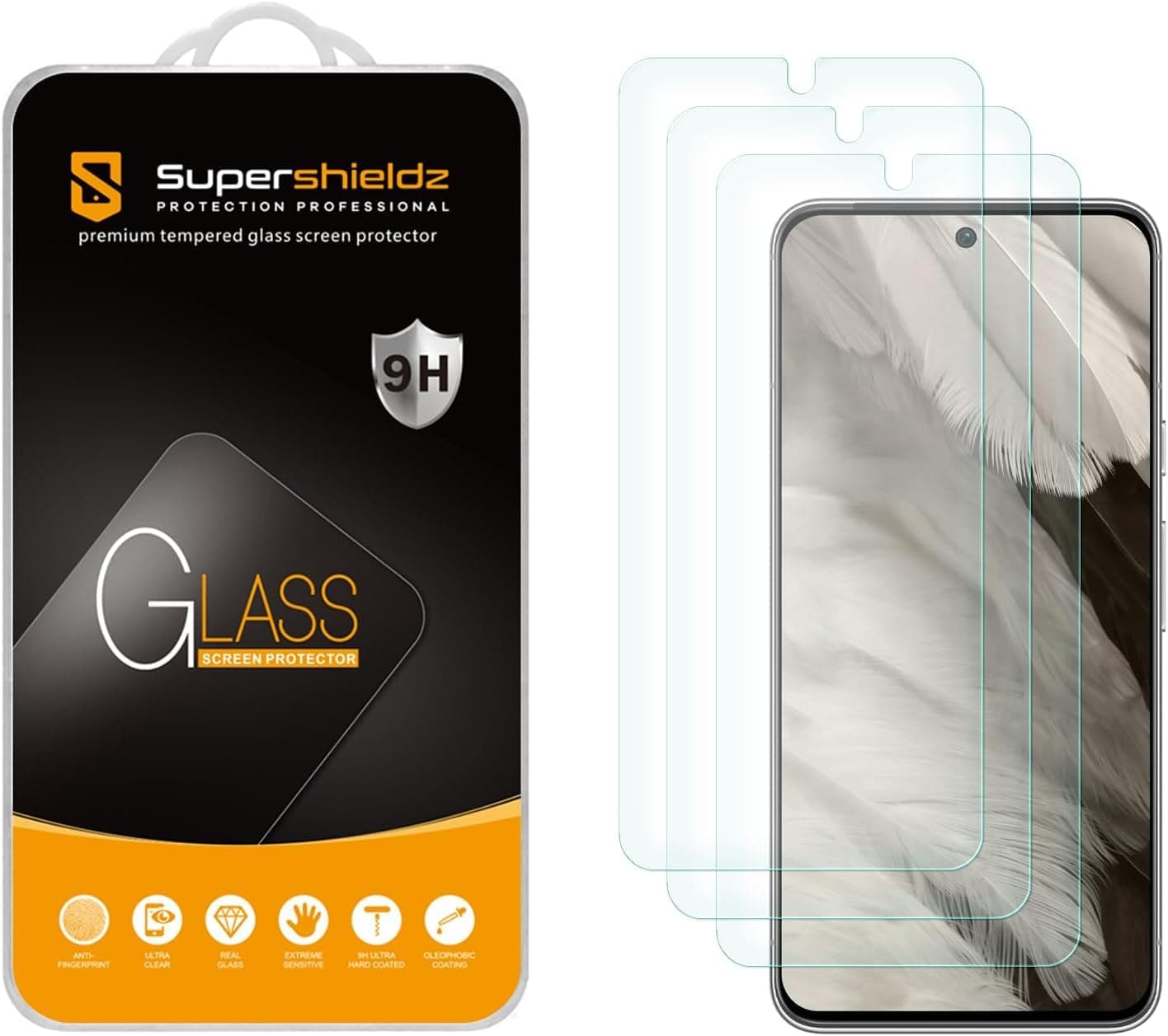 Supershieldz (3 Pack) Designed for Google Pixel 8 Tempered Glass Screen Protector, Anti Scratch, Bubble Free