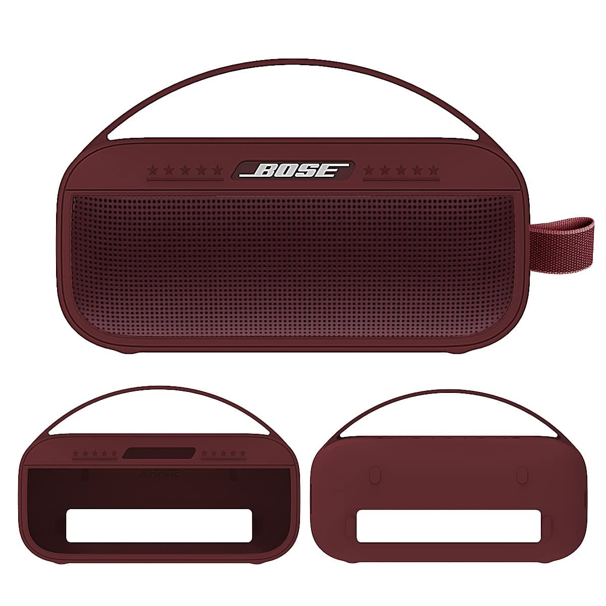 JCHPINE Silicone Cover Case for Bose SoundLink Flex Bluetooth Portable Speaker, Protective Skin Sleeve for Bose SoundLink Flex Speaker Accessories (Only Silicone Case) (Carmine Red)