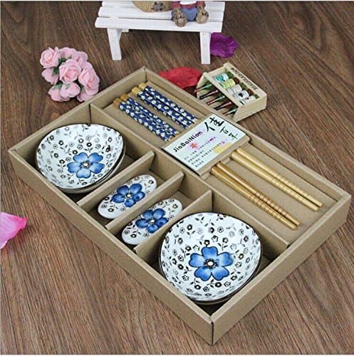 Genius CBF Ceramics Sushi Plate Set for Two in Gift Box (SUSHI set)