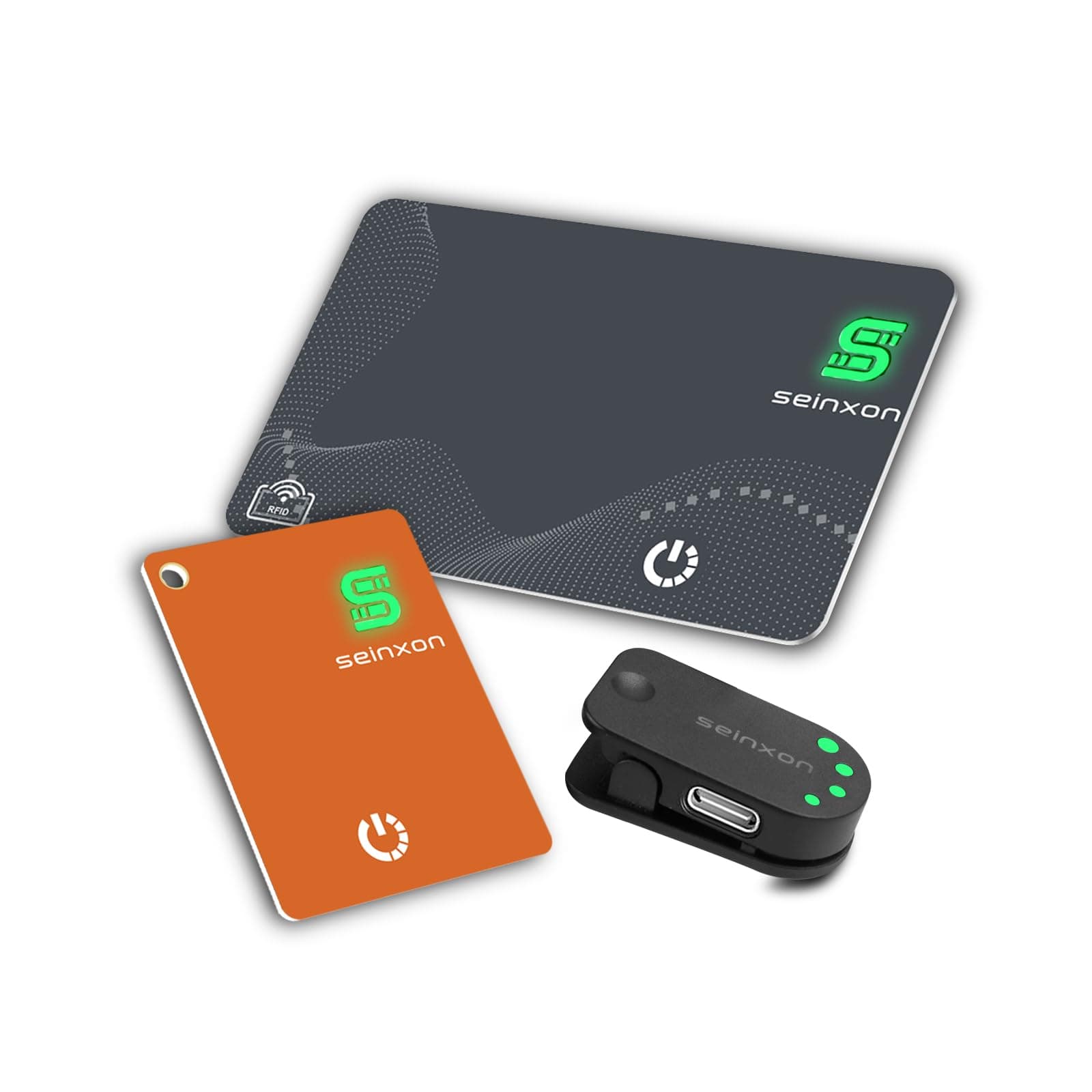 Wallet Tracker RFID Blocking Card & Mini Keychain Tag Item Finder with Recharge Clip Works with Apple Find My (iOS Only)