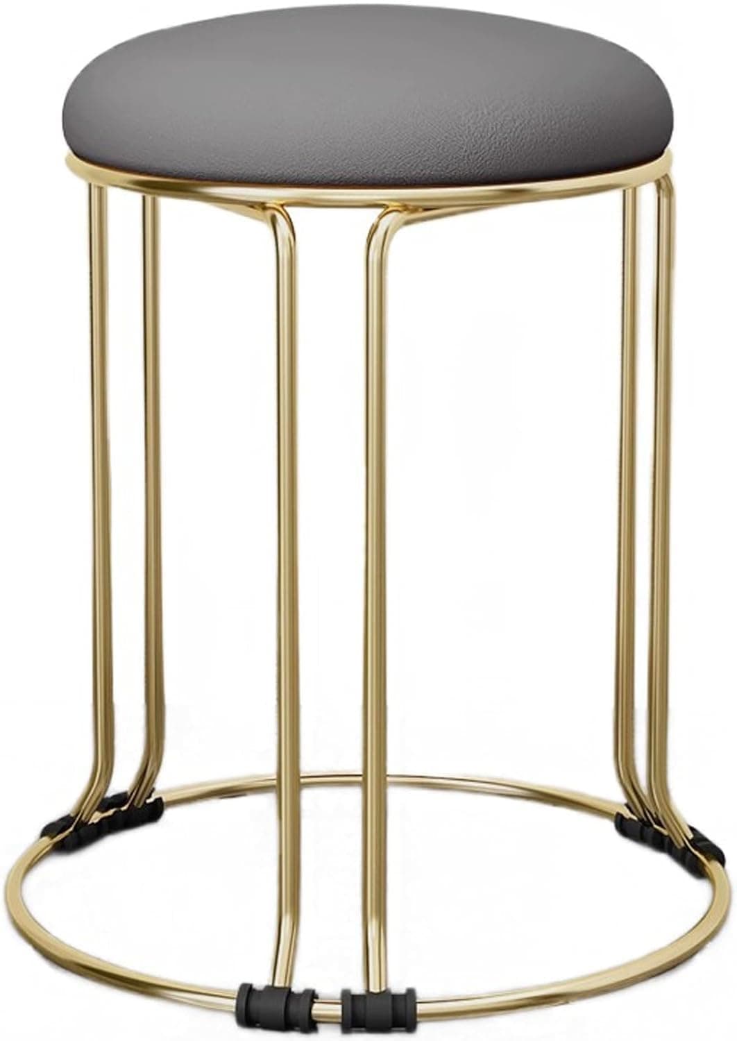 Lavish Craft Stackable Ottoman Stools with Cushion Top - Versatile Seating & Storage Solution, Set of [1] - Space-Saving, Stylish, and Comfortable Home Furniture (Gold-Black, 1)