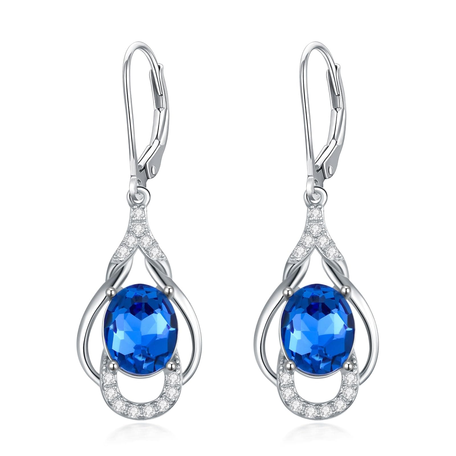 Sterling Silver Cross Clover Claddagh Cherry Heart Music Note Tree of Life Mushroom Lightning Bolt Evil Eye Skull Crystal Moonstone Sapphire Turquoise Ruby Dangle Earrings Jewellery Gifts for Women