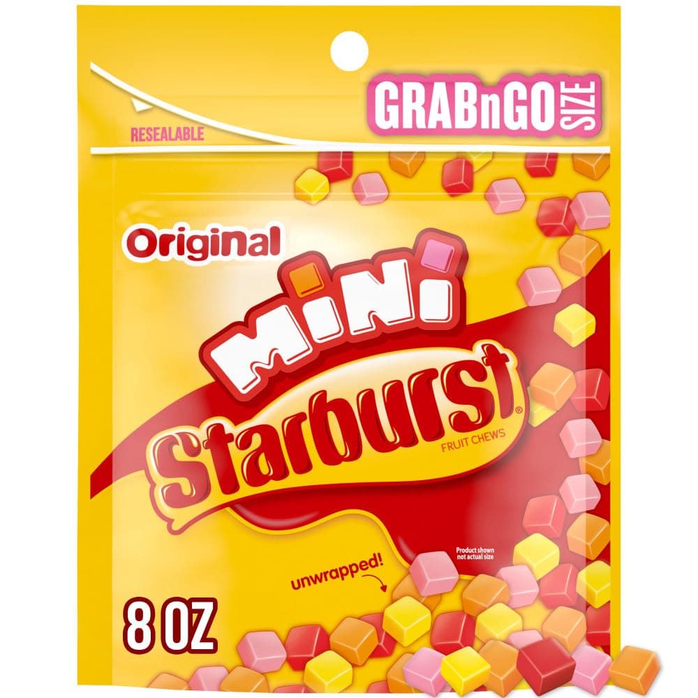 Starburst Original Minis Fruit Chews Candy, Bag, 8 ounce