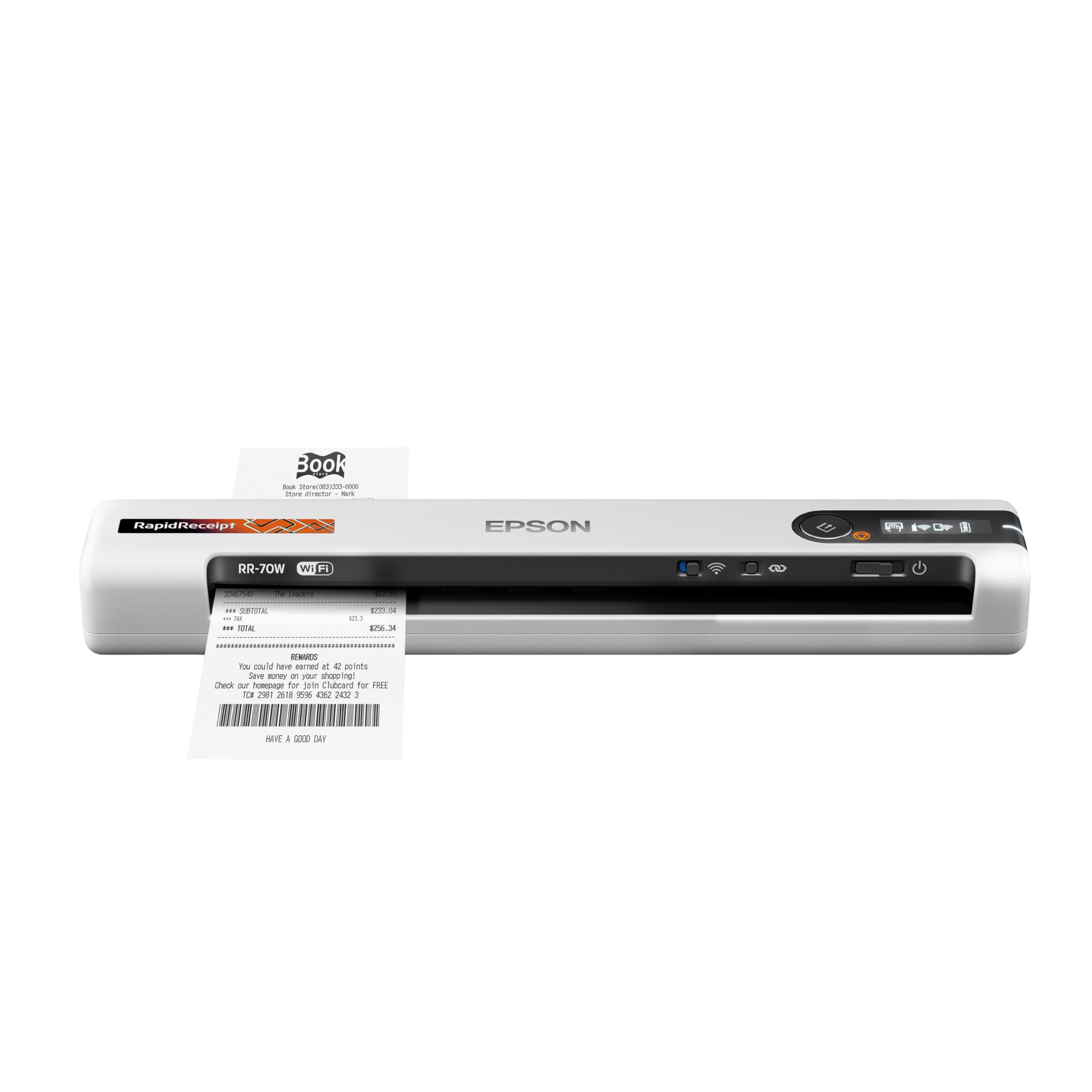 Epson RapidReceipt RR-70W Wireless Mobile Color Receipt & Document Scanner with ScanSmart AI PRO Receipt Management & PDF Software for PC & Mac (Renewed)