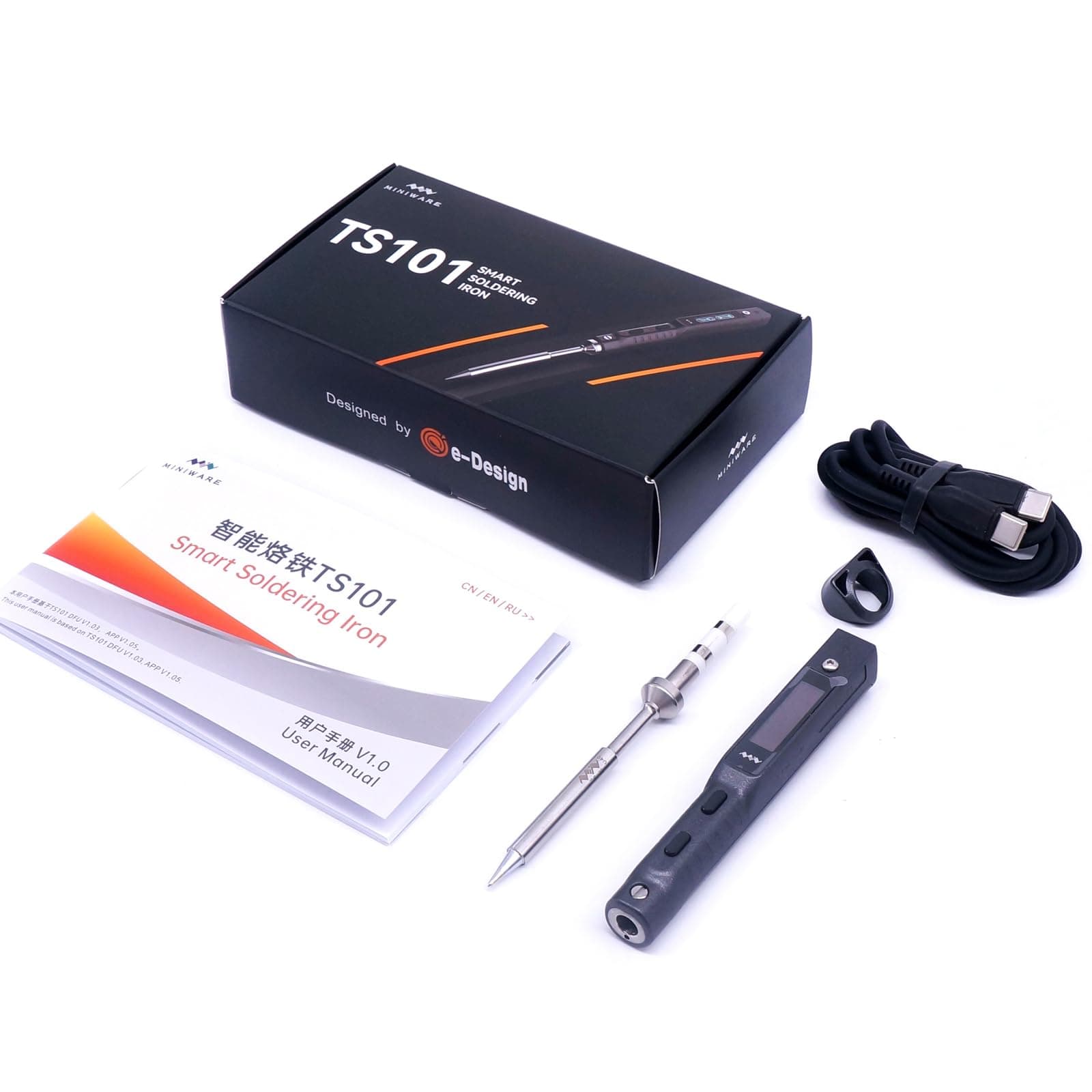 TS101 Soldering Iron Welding Machine BC2 Tips Portable Digit DC5525 USB-C 65W Temperature Adjustable 50-400°C Original Digital OLED Programmable