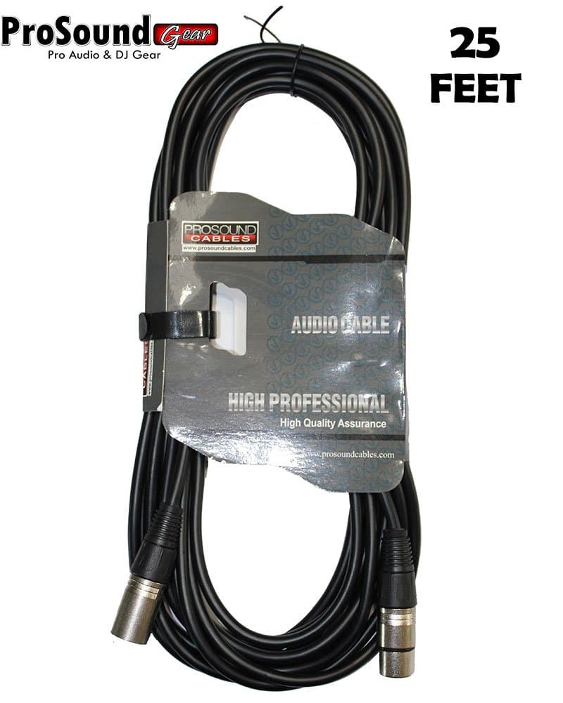ProSound Cables Balanced 25-Foot XLR Microphone Cable with Oxygen-Free Copper Conductor - Male to Female