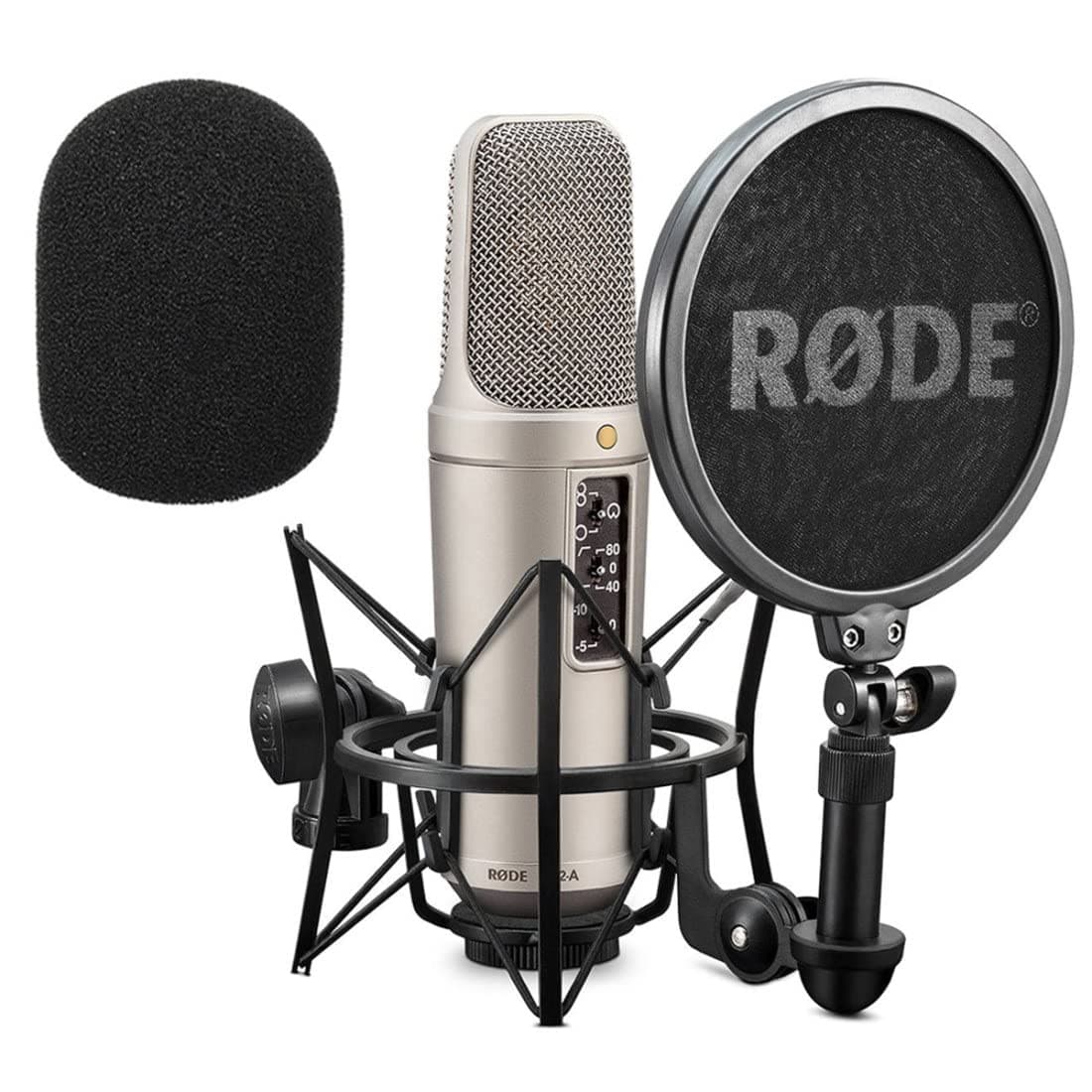 Rode NT2-A Set Large Diaphragm Condenser Microphone for Studio + Keepdrum WS02 Foam Wind Protection
