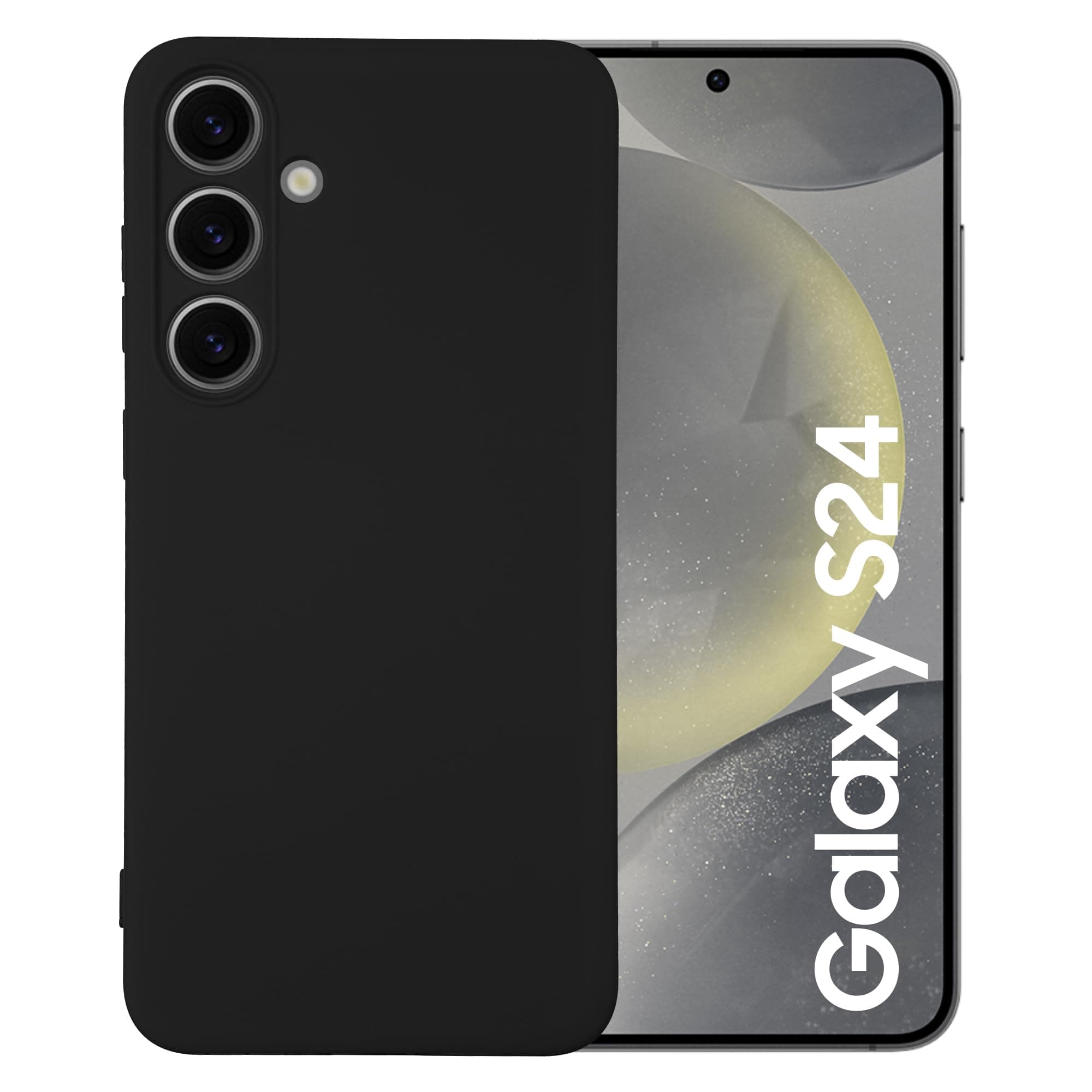 Maxter Samsung S24 Case Black - Matte Soft Silicone Shockproof Protective Mobile Phone Case