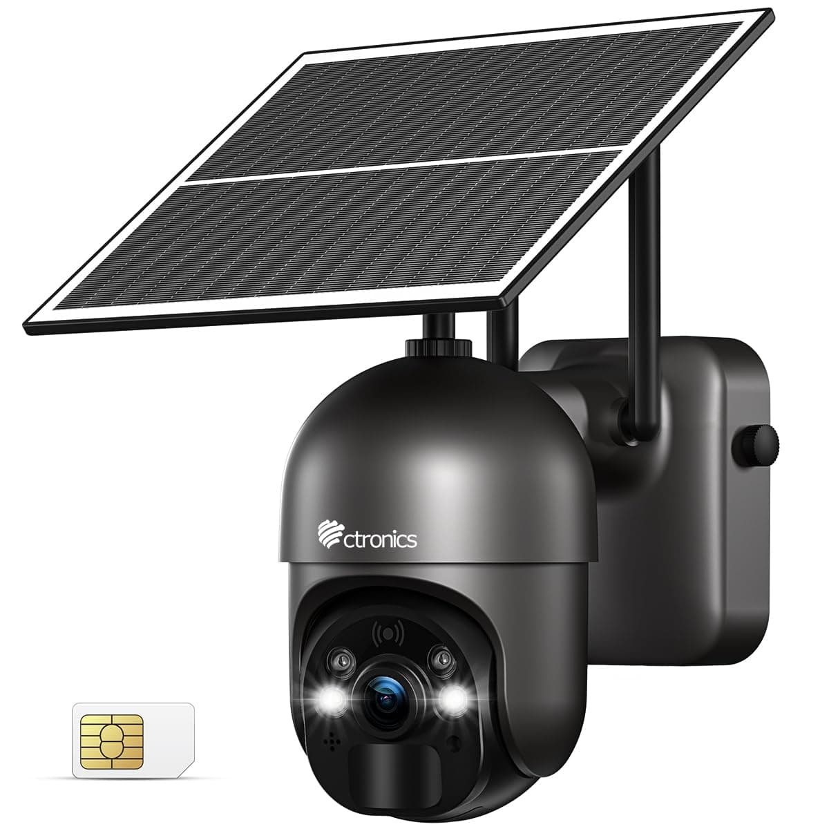 4G LTE No WiFi Solar Security Camera Outdoor with SIM Card, 2K 3MP PTZ CCTV Camera, 10400mAh Rechargeable Battery, PC Remote, Color Night Vision, FTP/Cloud/TF Storage, PIR Human Detection