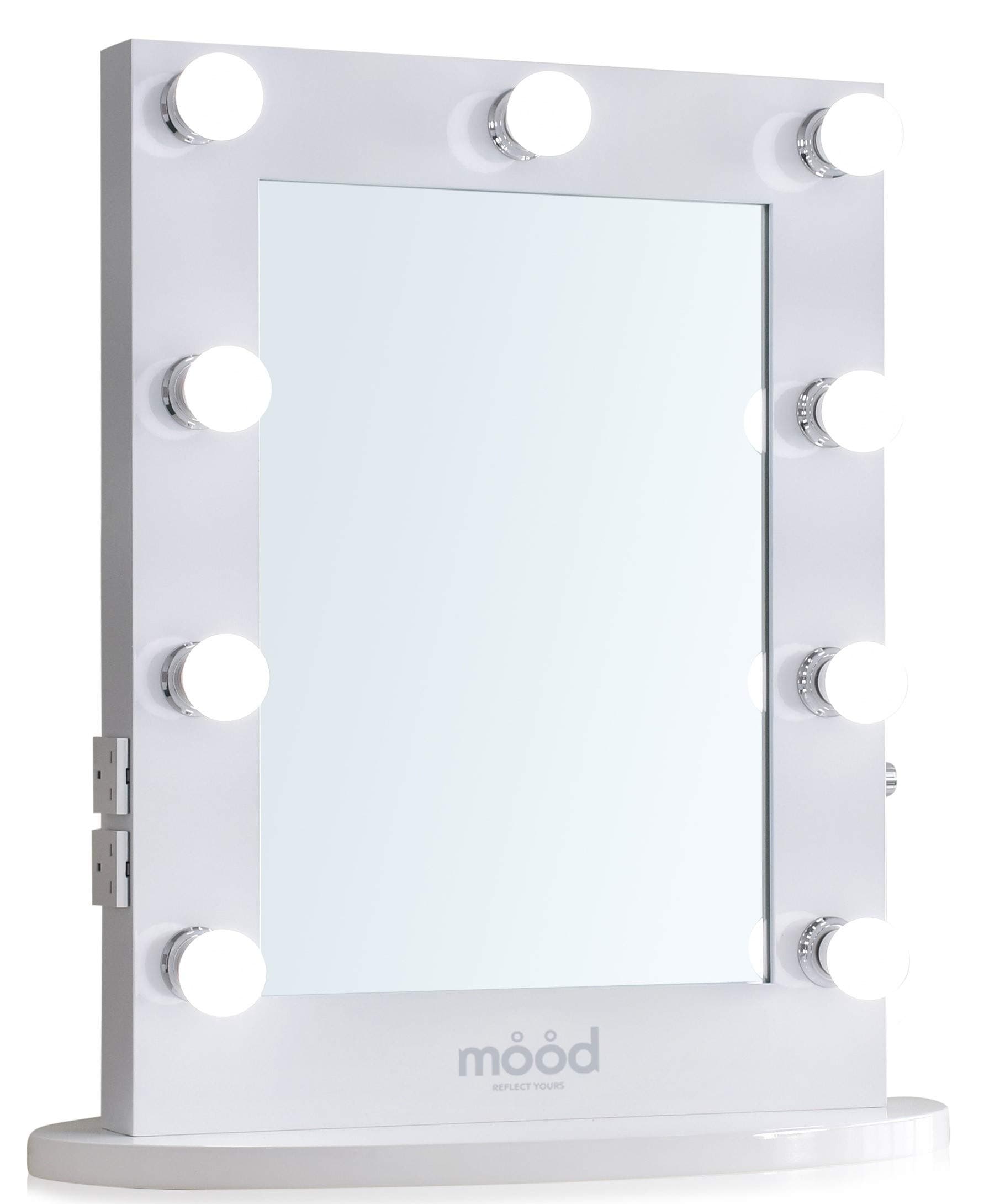 Hollywood Vanity Mirror with 2 Plug Sockets 2 USB Ports LED Dimmer Light Bulbs for Dressing table or Wall Mounted Table Top for Makeup White Made to British Standards 65x50x6.5cm Sunset HW01