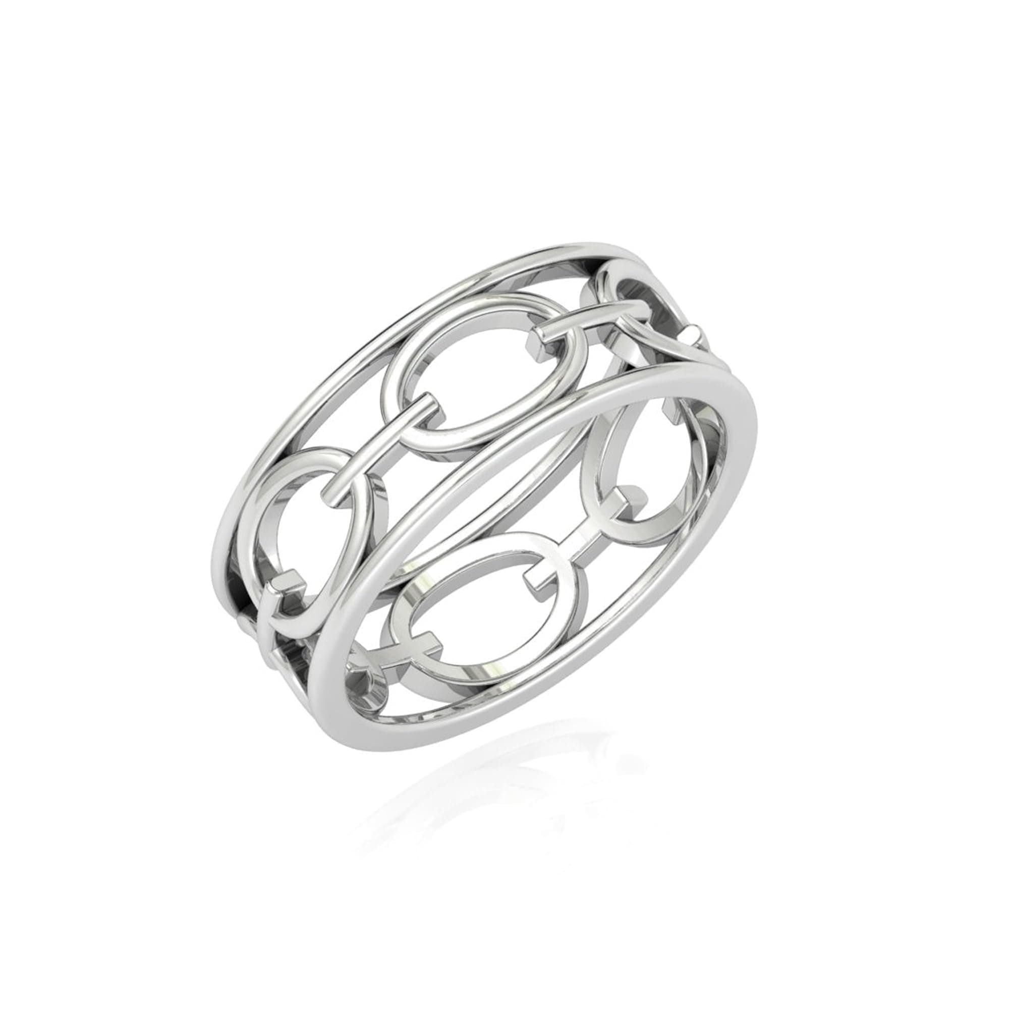 DHRUVIK CREATION 925 Sterling Silver Chain Link Ring, Circle Chain Ring | Chain Inter Linked Finger Rings for Men and Women