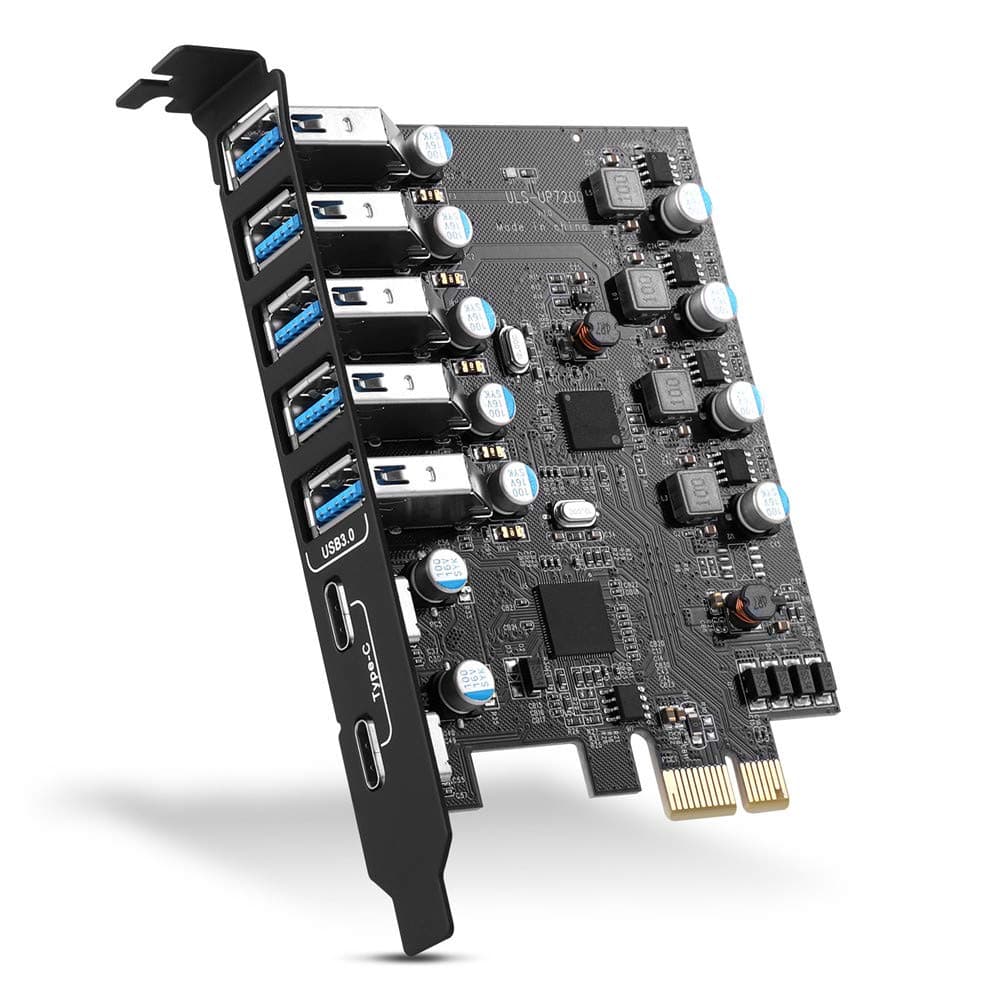 PCI-E to USB 3.0 7-Port(2x USB-C - 5x USB-A )