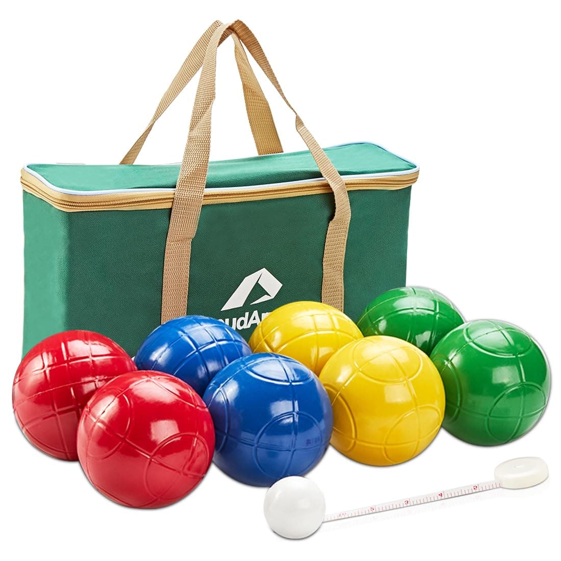 – 90mm Bocce Balls Set, Lighter Bocce Game for Backyard/Lawn/Beach - Set of 8 Soft PE Balls & 1 Pallino & Nylon Carrying Case & Measuring Rope for Teens Adults family