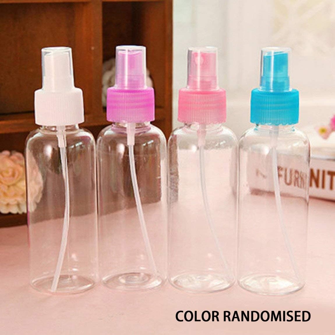 SeniorMar Portable Refillable Plastic Fine Mist Perfume Spray Bottle Transparent Empty Cosmetic Spray Bottles Transparent Travel Small Bottles