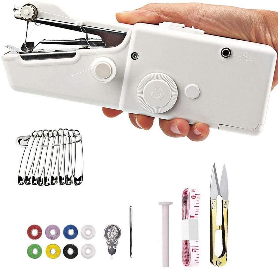 ELECDON Quick Handy Stitch Portable Mini Handheld Cordless Sewing Machine (White)