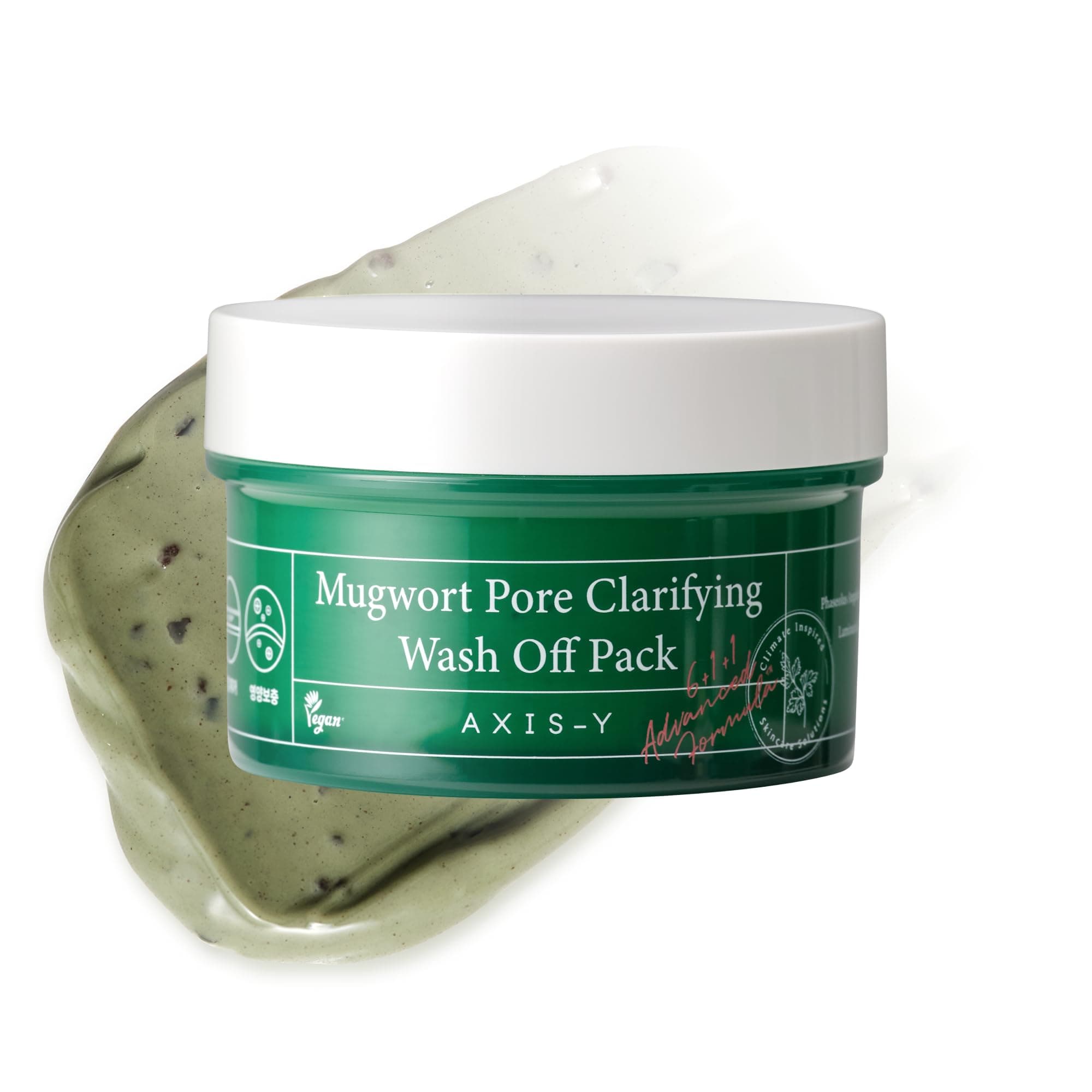 AXIS-Y Mugwort Pore Clarifying Wash Off Pack - Face Exfoliator Targets Clogged Pores, Whitehead & Blackhead Remover - Vegan Korean Skin Care Glass Skin Clay Mask (3.38 fl. oz.)