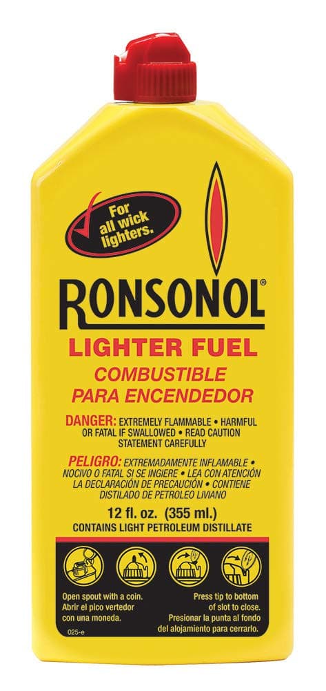 Ronson 12 Ounce Ronsonol Lighter Fuel , Yellow.