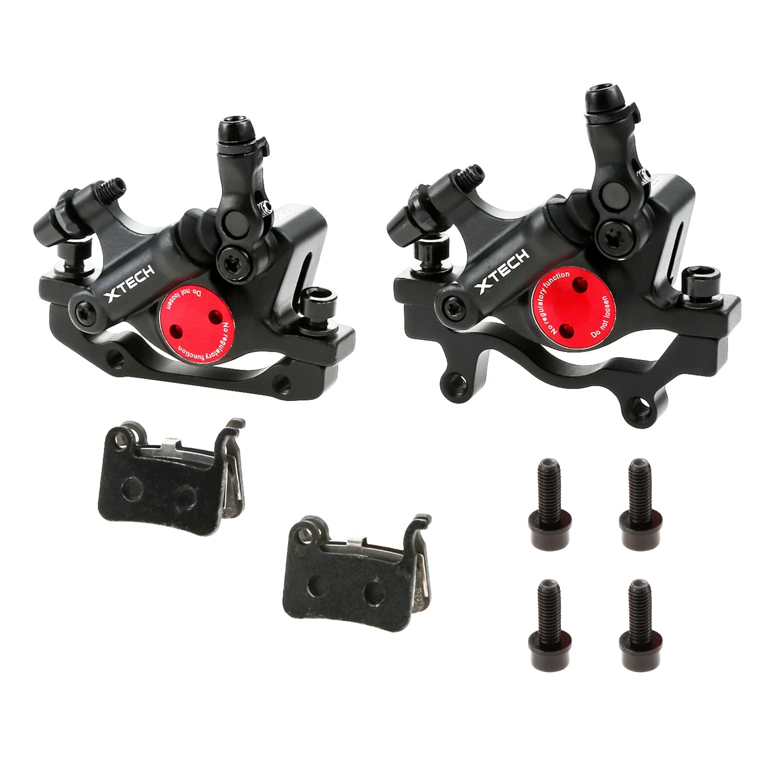 HB-100 Line Pulling Hydraulic Disc Brake Calipers, Mechanical Disc Brakes for MTB, Mountain Bike, E-Bike and Electric Bike 2PCS Front/Rear Black