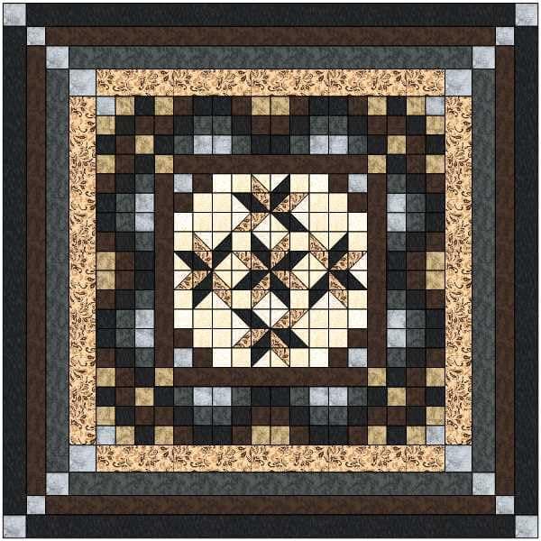 Easy Quilt Kit Nine Patch Star Lily Neutral/Precut/Ready to Sew!!