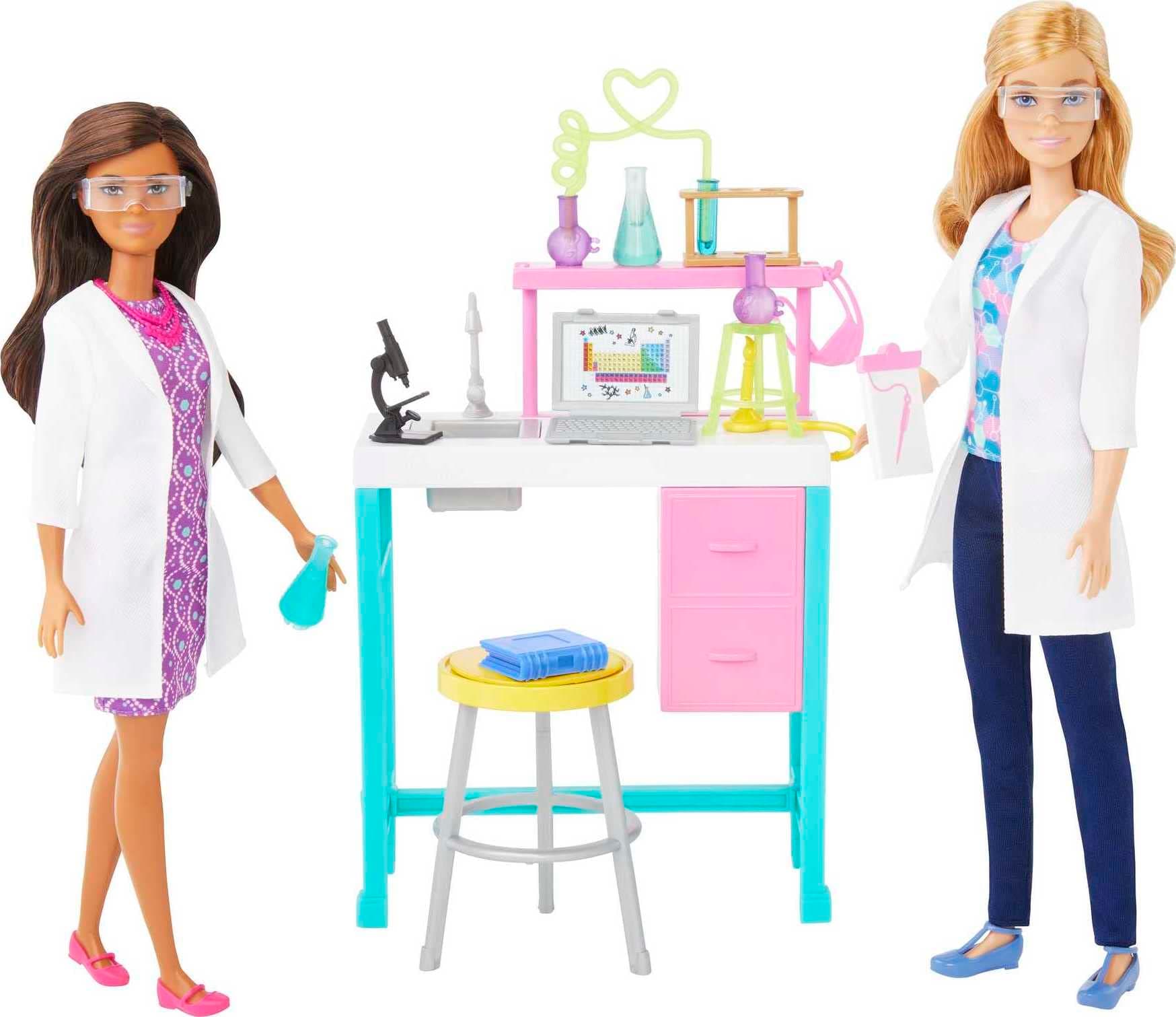 Science Lab Playset with 2 Dolls, Lab Bench and 10+ Accessories (Amazon Exclusive)