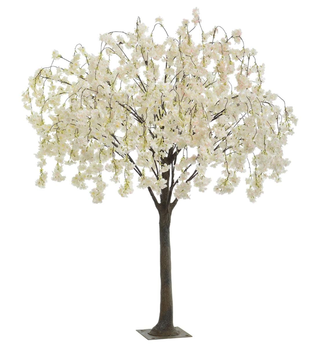 Artificial Blossom Tree - Trailing with Pale Pink or Cream Cherry Blossom Flowers (Cream)