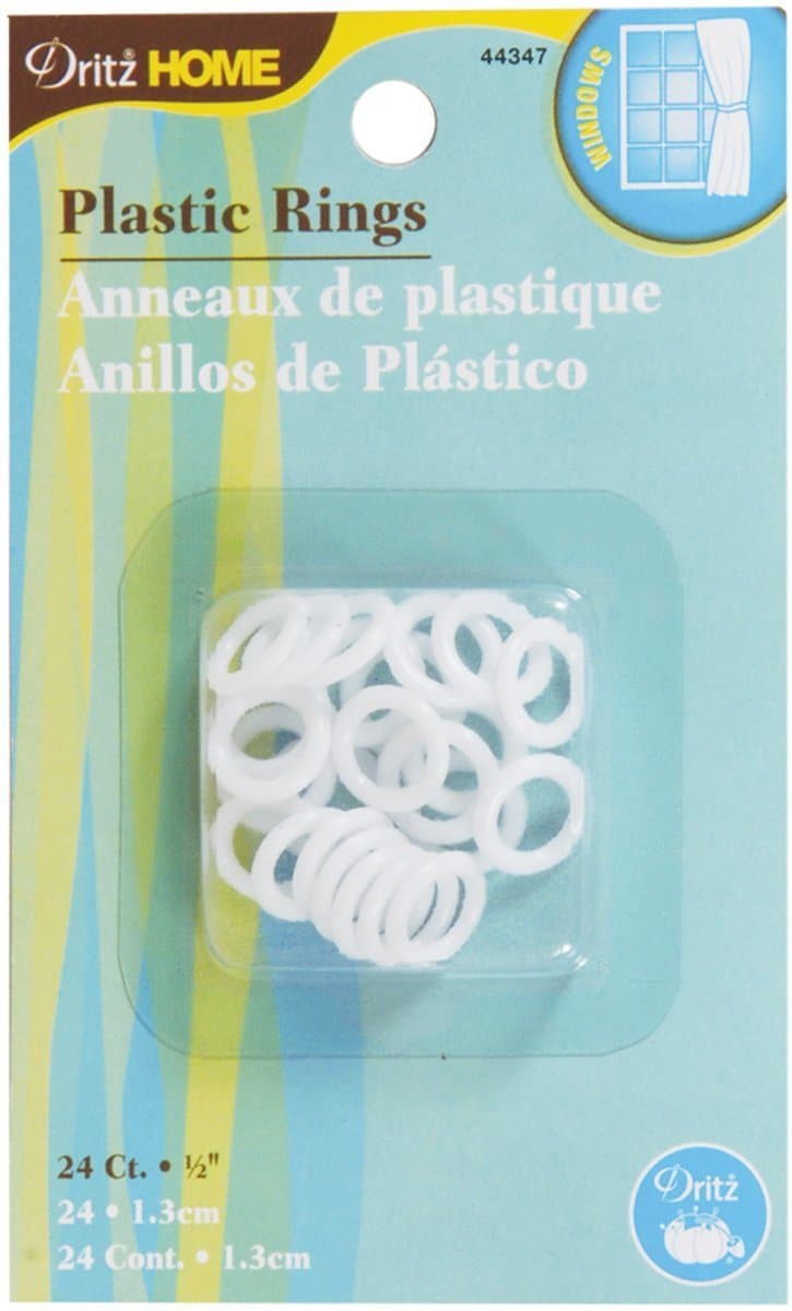 Dritz 44347 Plastic Rings, White, 1/2-Inch, 24-Pack