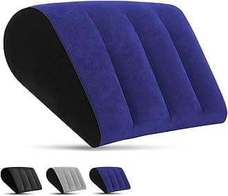 Portable Wedge Pillow Inflatable Cushion - Body Positioners Lightweight Wedge Pillow for Sleeping, Leg Elevation, Use in Bed, Travel, Camping, Fast Inflating Deflation (Blue)