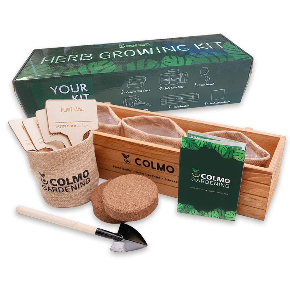 Indoor Herb Garden Starter Kit - Herb Planter Seed Starter Window Herb Garden Growing Kit Indoor Gardening Set