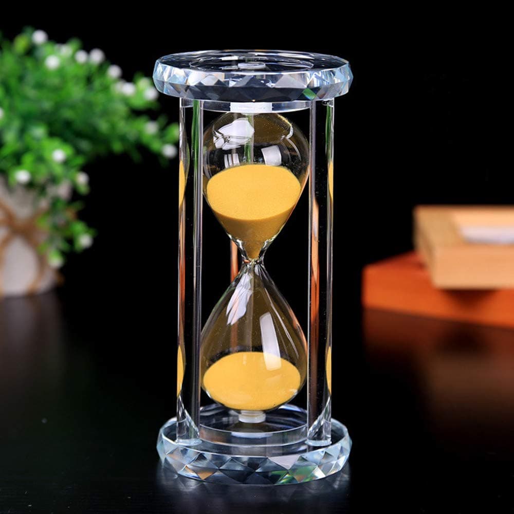 30 Min Hourglass Sand Timer, Gold Crystal Sand Timer Egg Hourglass for Kitchen Child