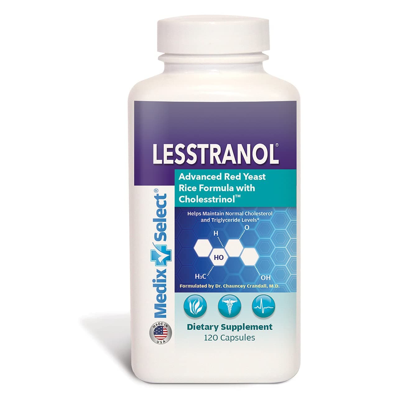 Lesstranol Advanced Red Yeast Rice Formula (30 Day Supply)