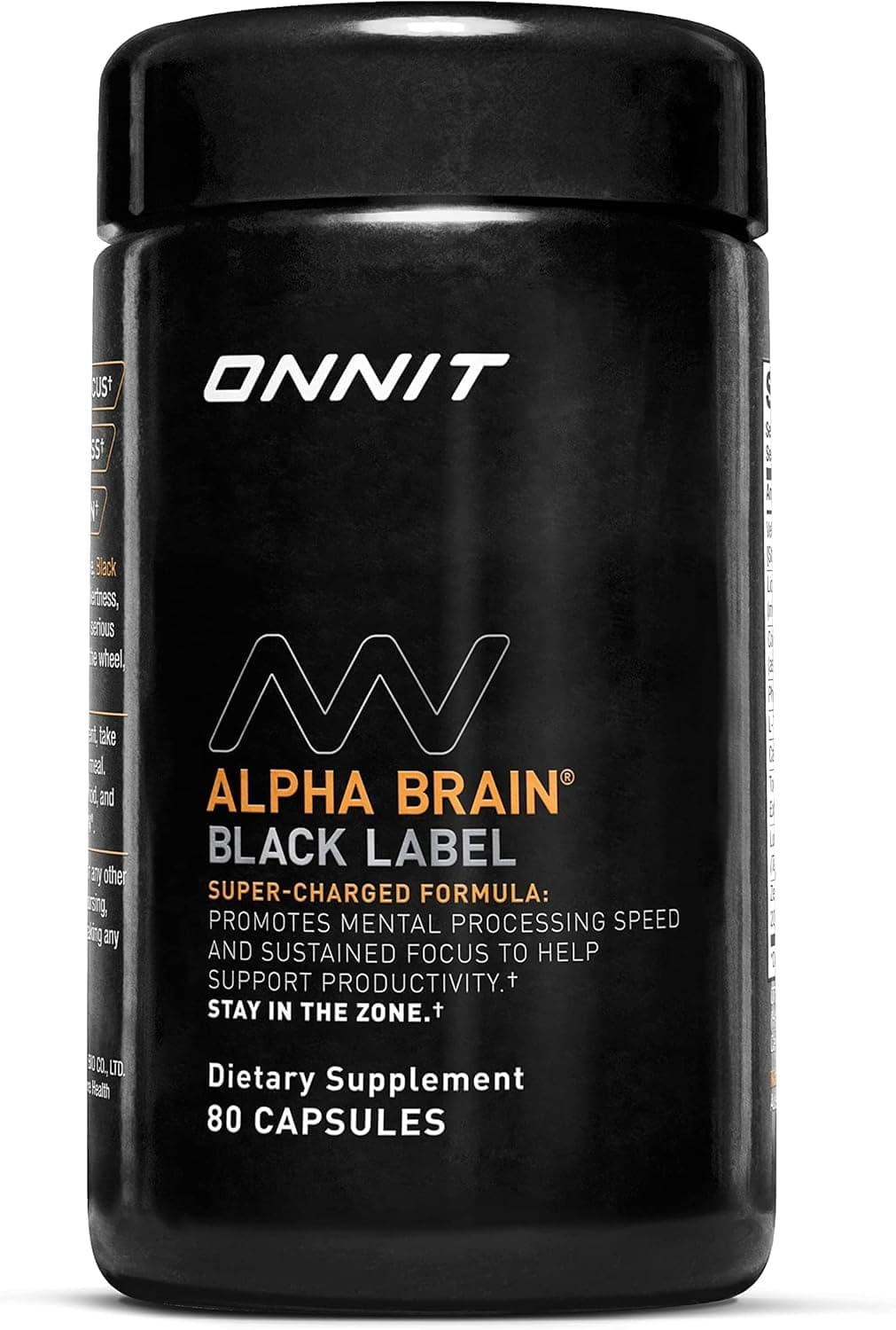 Alpha Brain Black Label Capsules, IGEN Non-GMO Tested Citicoline Brain Supplement for Concentration and Memory, Lion’s Mane, Lutemax Lutein, L Theanine and Mucuna Pruriens, 80 Count