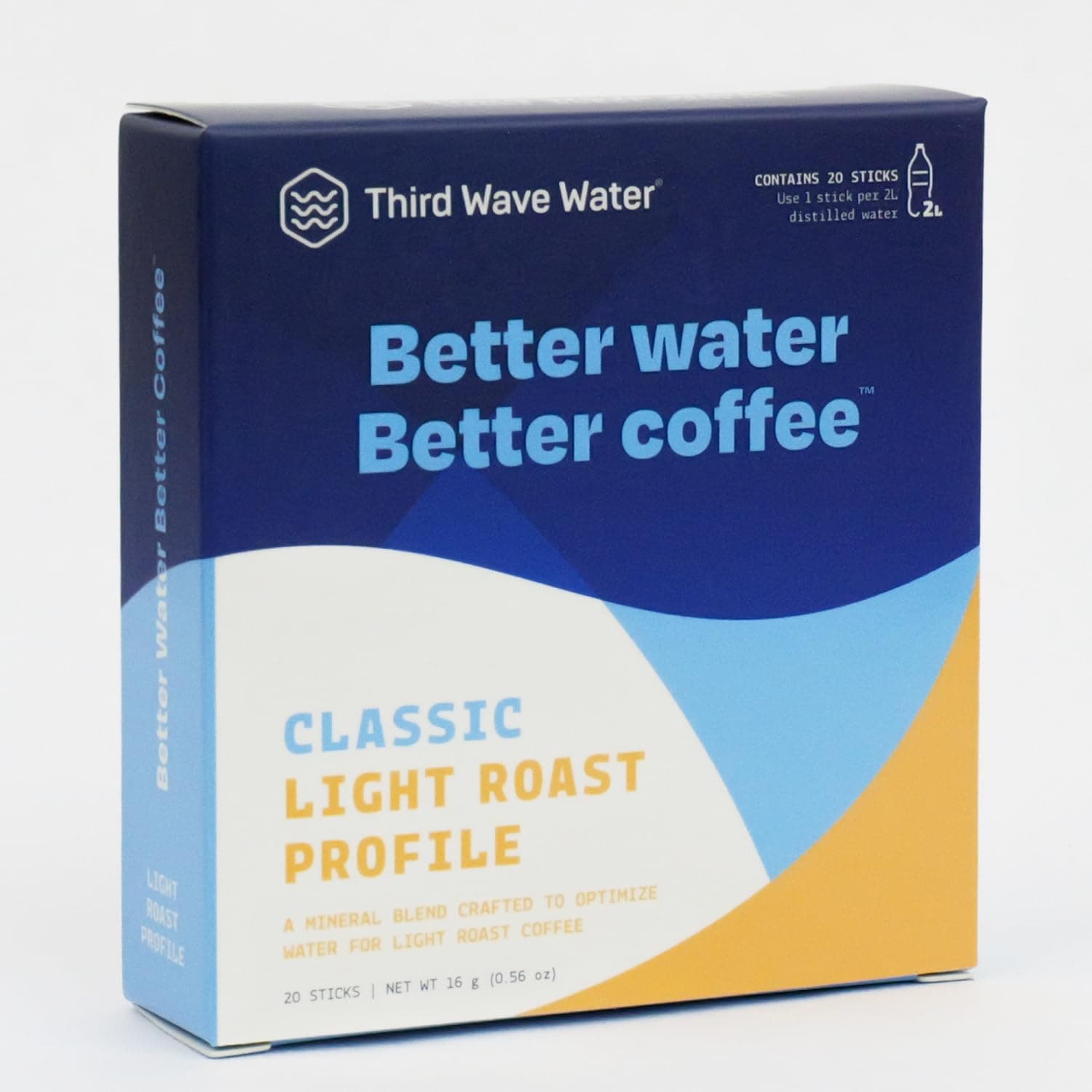Mineral Enhanced Flavor Optimizing Coffee Brewing Water, Classic Flavor Profile 2 Liter 20 Sticks