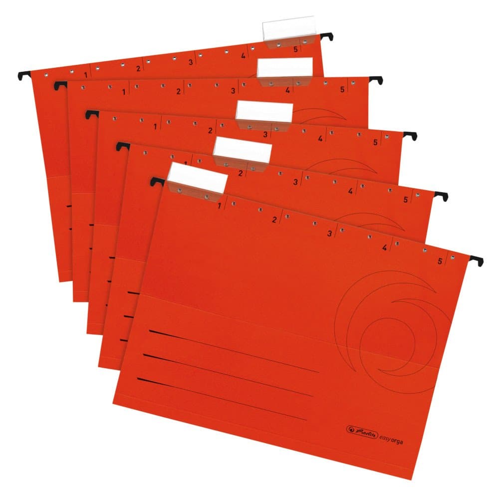 Herlitz A4 Suspension File - Red (5 Pieces)