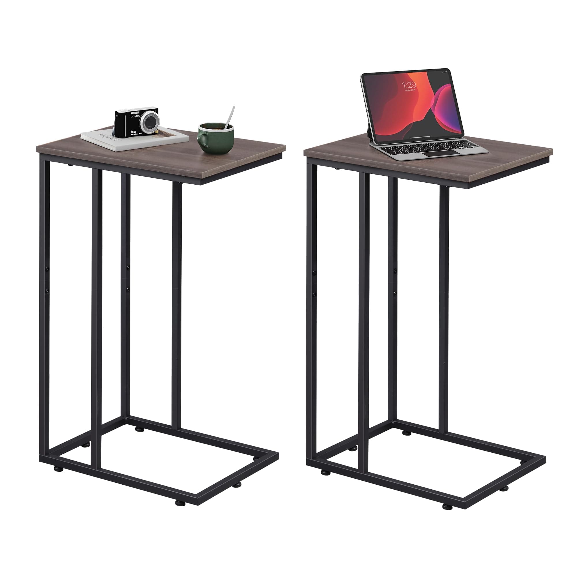 WLIVE 2-Tier End Table Set of 2, A-Grey