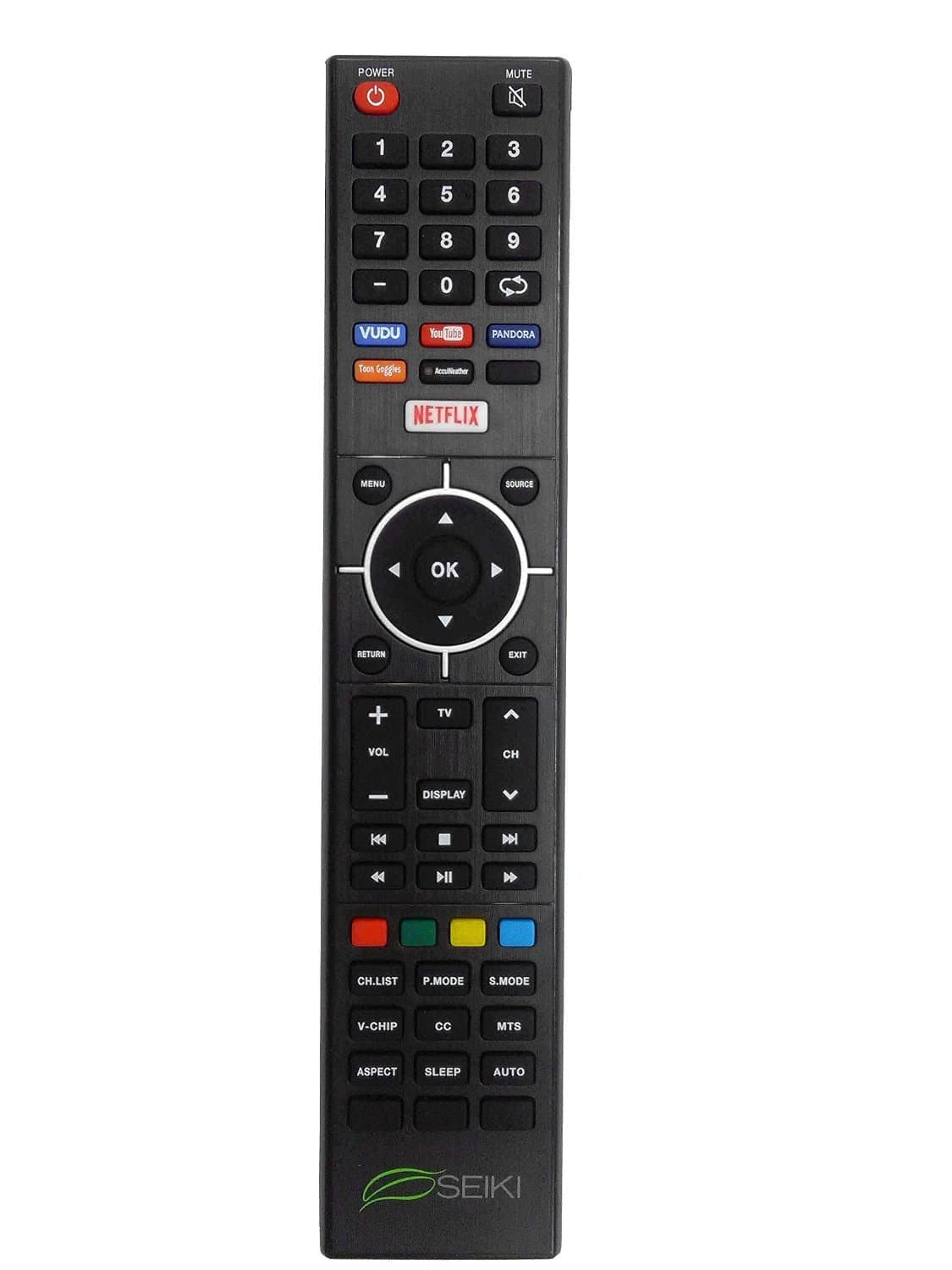 New Remote Control fit for SEIKI 4K Smart Internet APP TV SE32HY19T SE40FYT SE50FYT SE32HY27-D, SE55UET SE32HYT SE48UXC4T SE40FYP1T SE40HYT Control with VUDU Netflix Keys