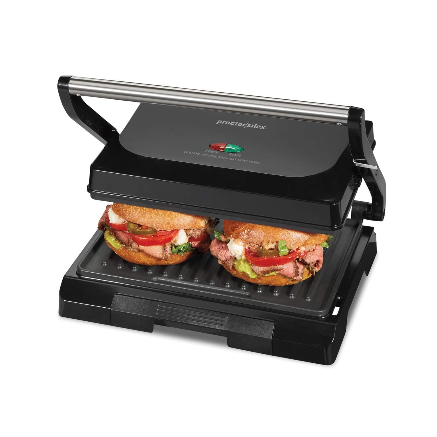Proctor Silex® Panini Press & Compact Grill - Black