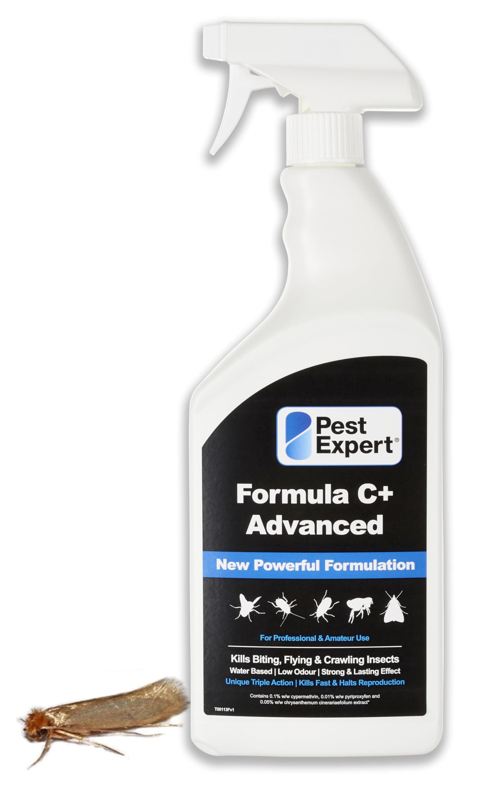 Carpet Moth Killer Spray 1ltr - Formula 'C+' Advanced Carpet & Clothes Moth Killer Treatment Professional Strength - Fast Acting Killer for Home & Wardrobes