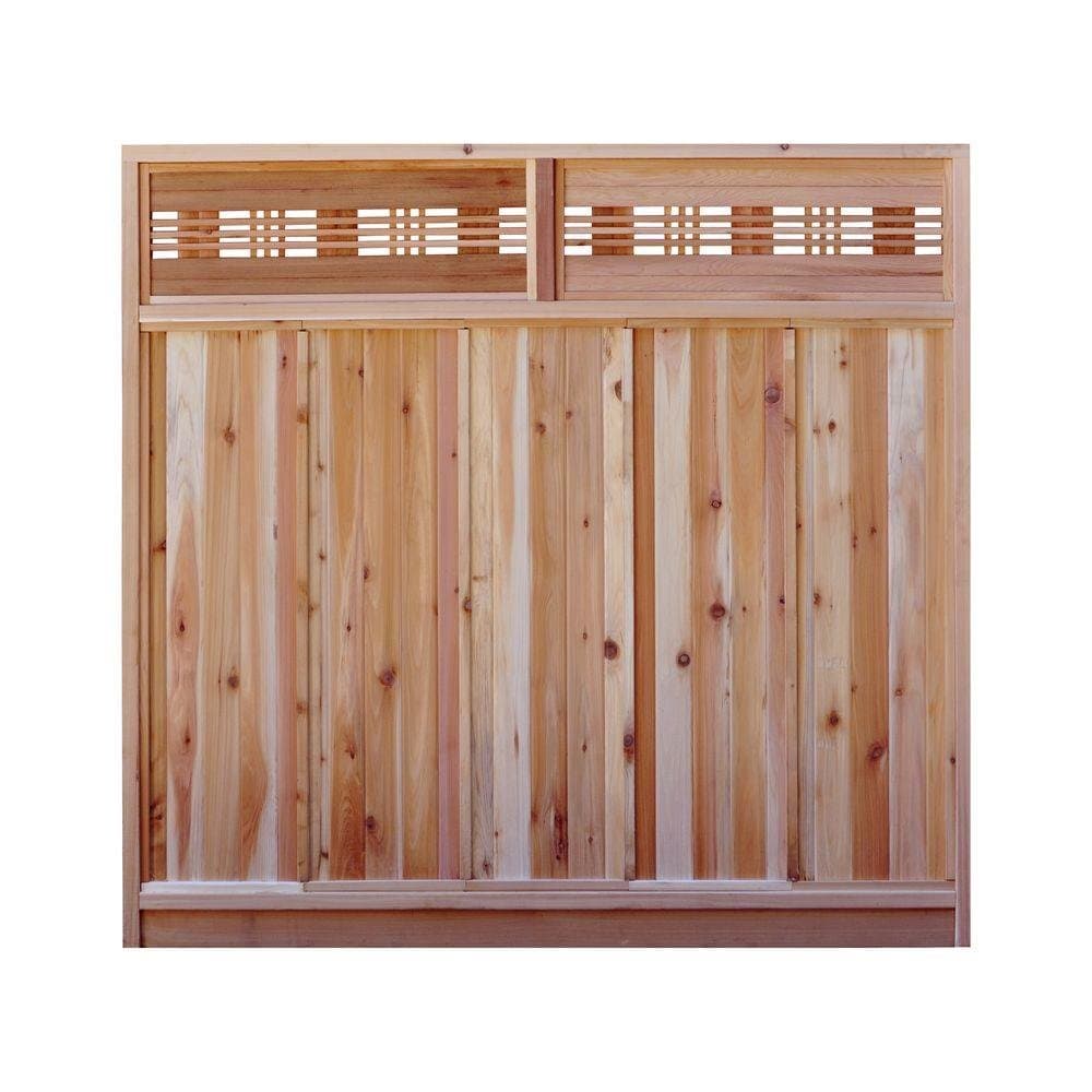 6 ft. H x 6 ft. W Western Red Cedar Horizontal Lattice Top Fence Panel Kit
