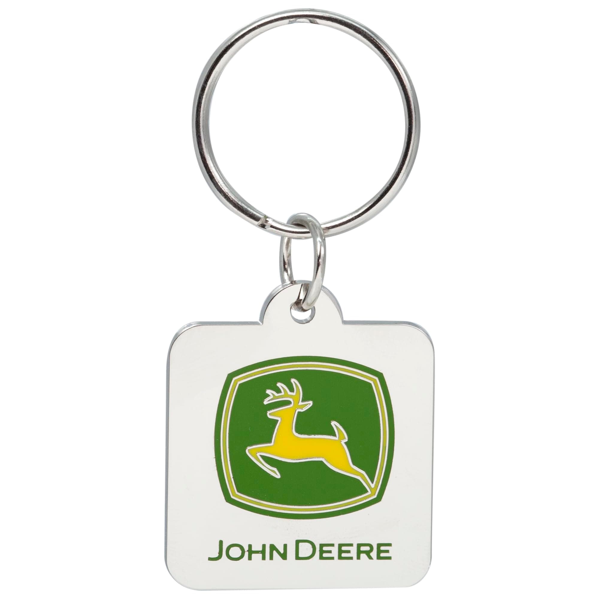 Plasticolor 004173R01 John Deere Logo Enamel Keychain,Silver