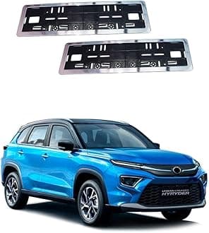 Front & Rear Number Plate Frame Chrome Suitable for Toyota Urban Cruiser Hyryder (2022 to Present)